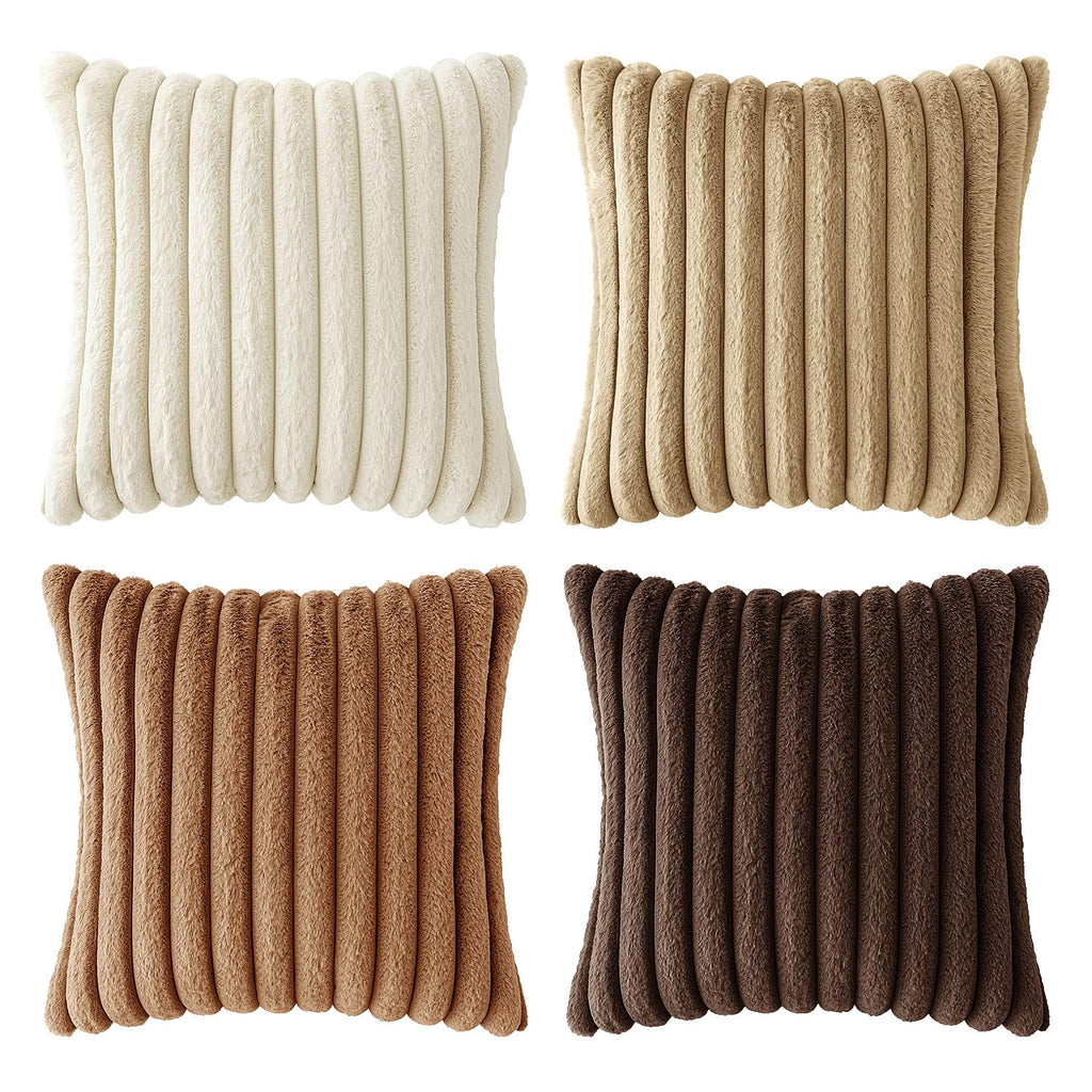 MIULEE Faux Fur Plush Decorative Throw Pillow Covers