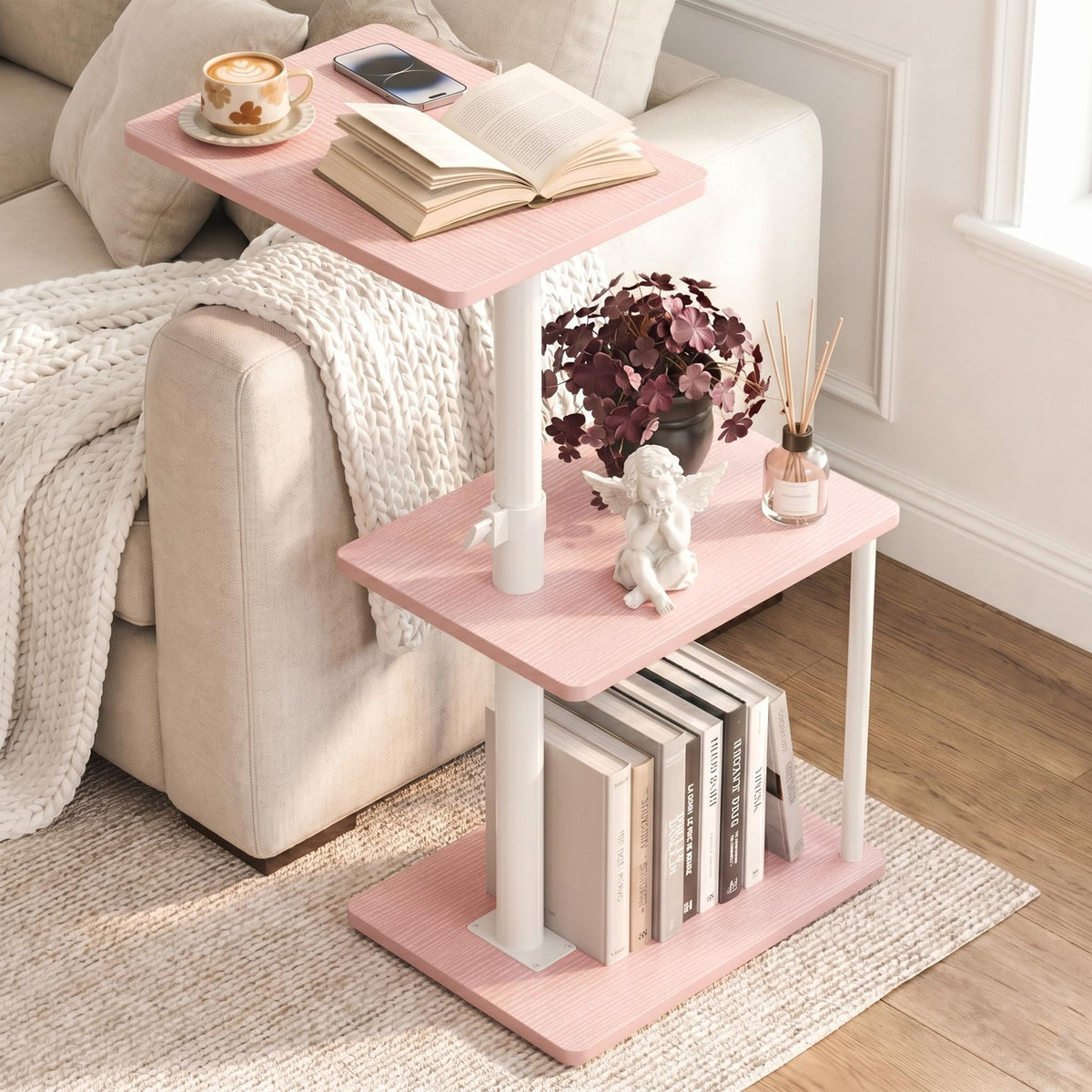 Faesun Swivel Side Table for Living Room & Bedroom