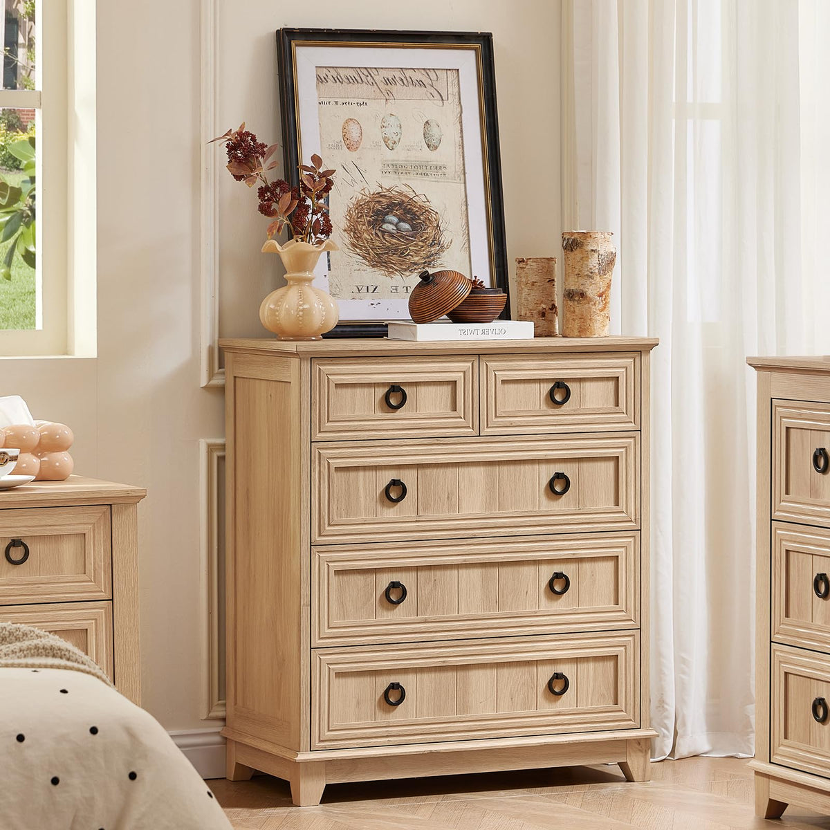 Joaxswe Nightstands with Drawers for Bedroom & Living Room