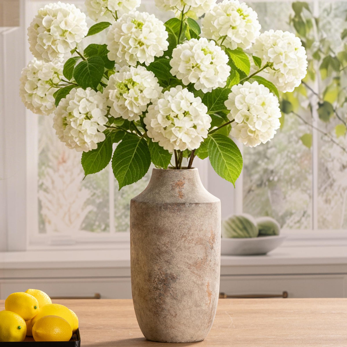 Mitt&Ditt Rustic Terracotta Ceramic Flower Vase with Handles