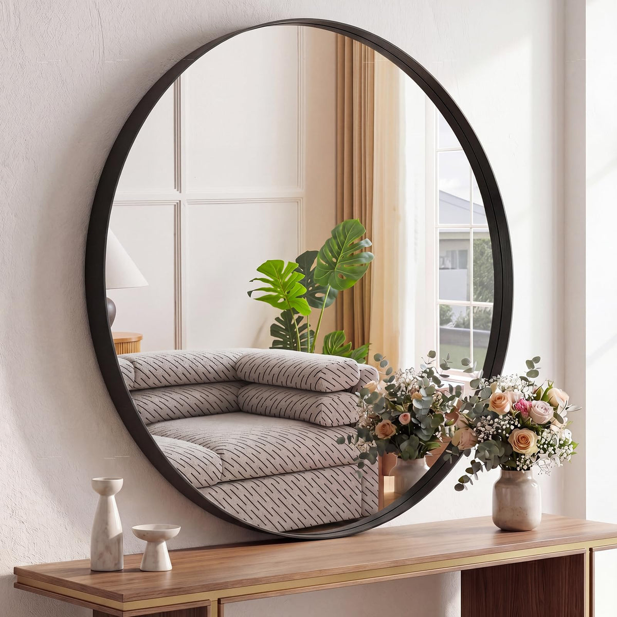 Sweetcrispy Decorative Bathroom Wall Mirror for Home Decor