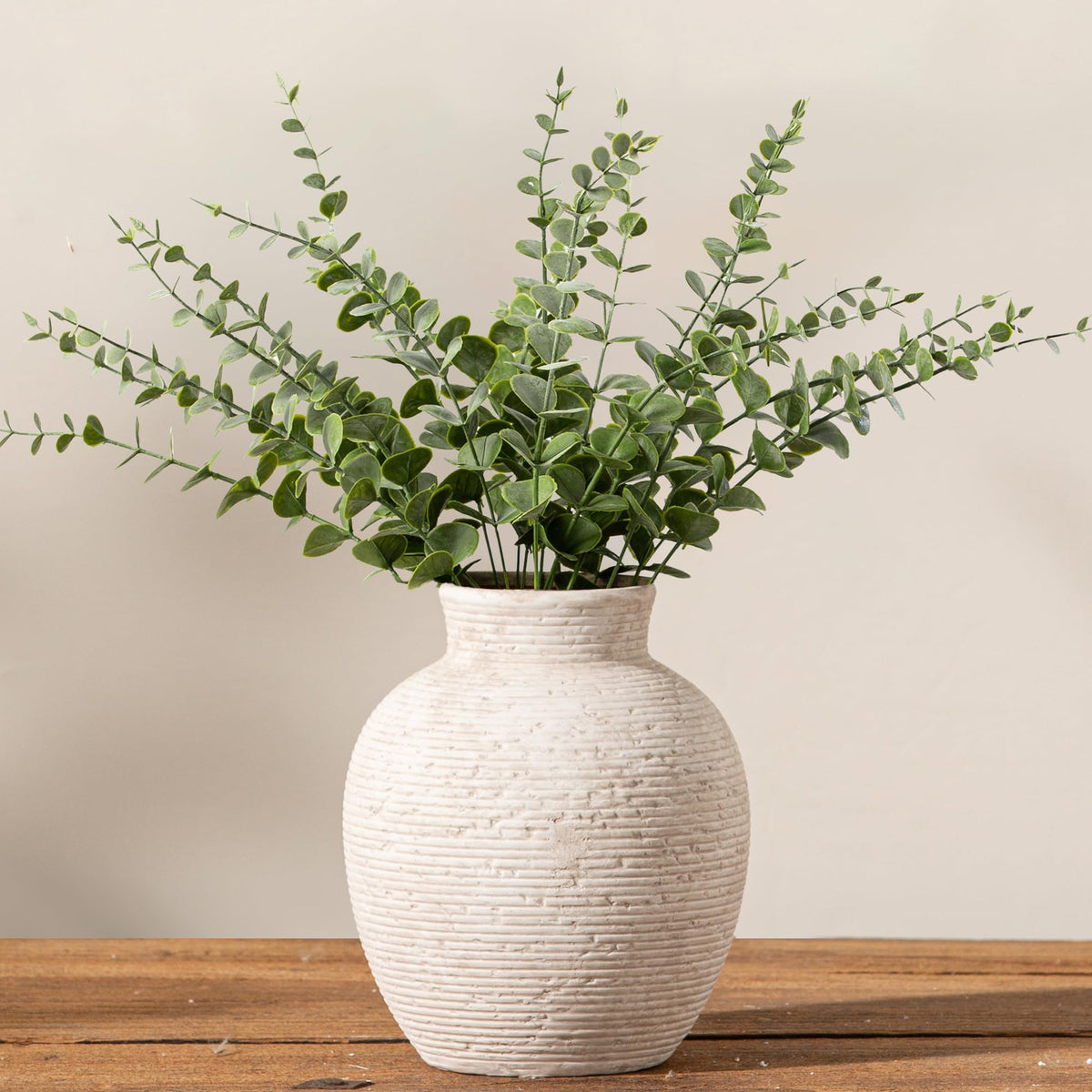 Vanselia Large Rustic Ceramic Flower Vase for Home Decor