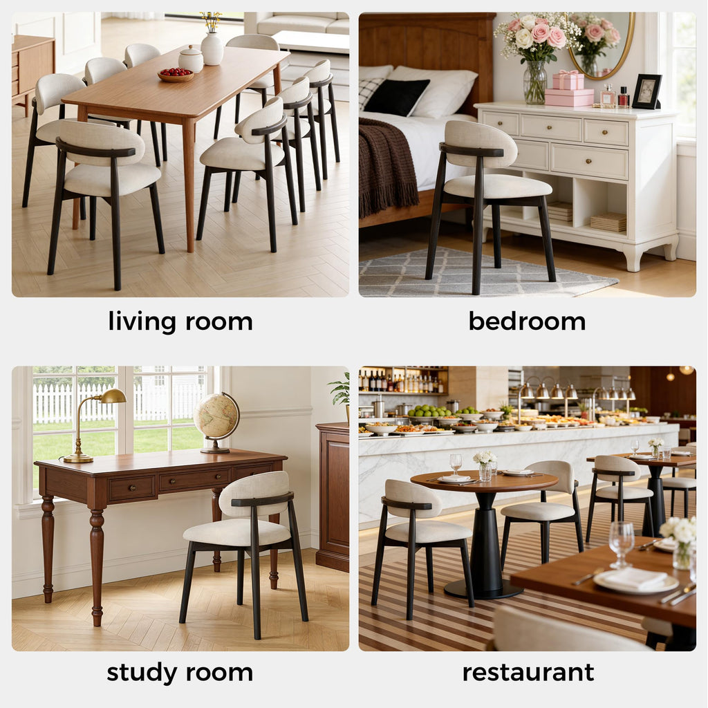 smudyizi Mid-Century Wooden Dining Chairs, Set of 4