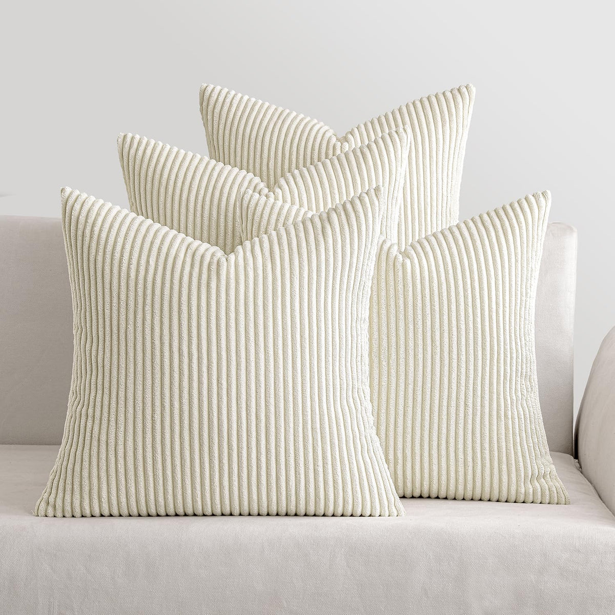 MIULEE Soft Corduroy Decorative Throw Pillow Covers, Set of 4