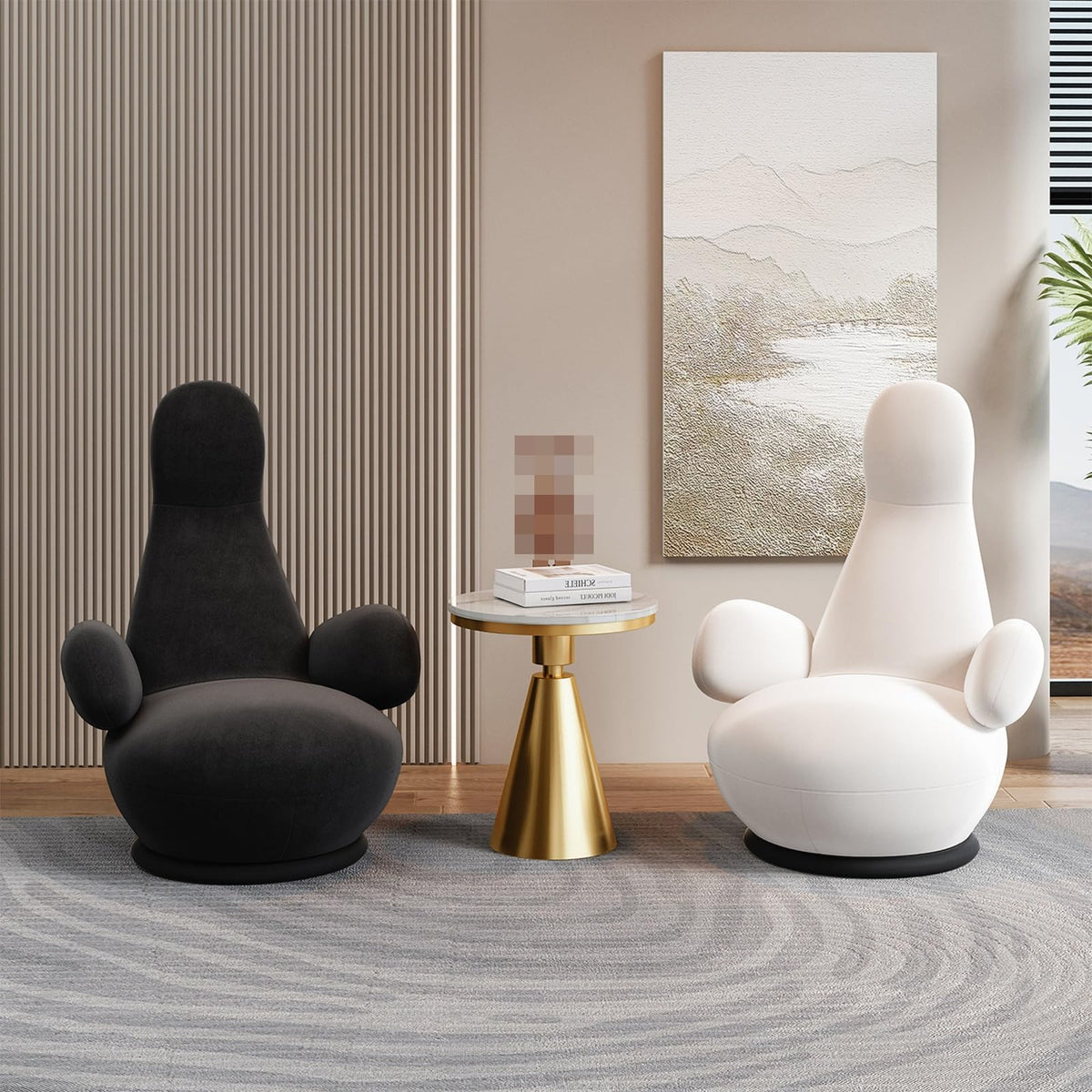 JOSOGO 360° Swivel Velvet Upholstered Accent Chair
