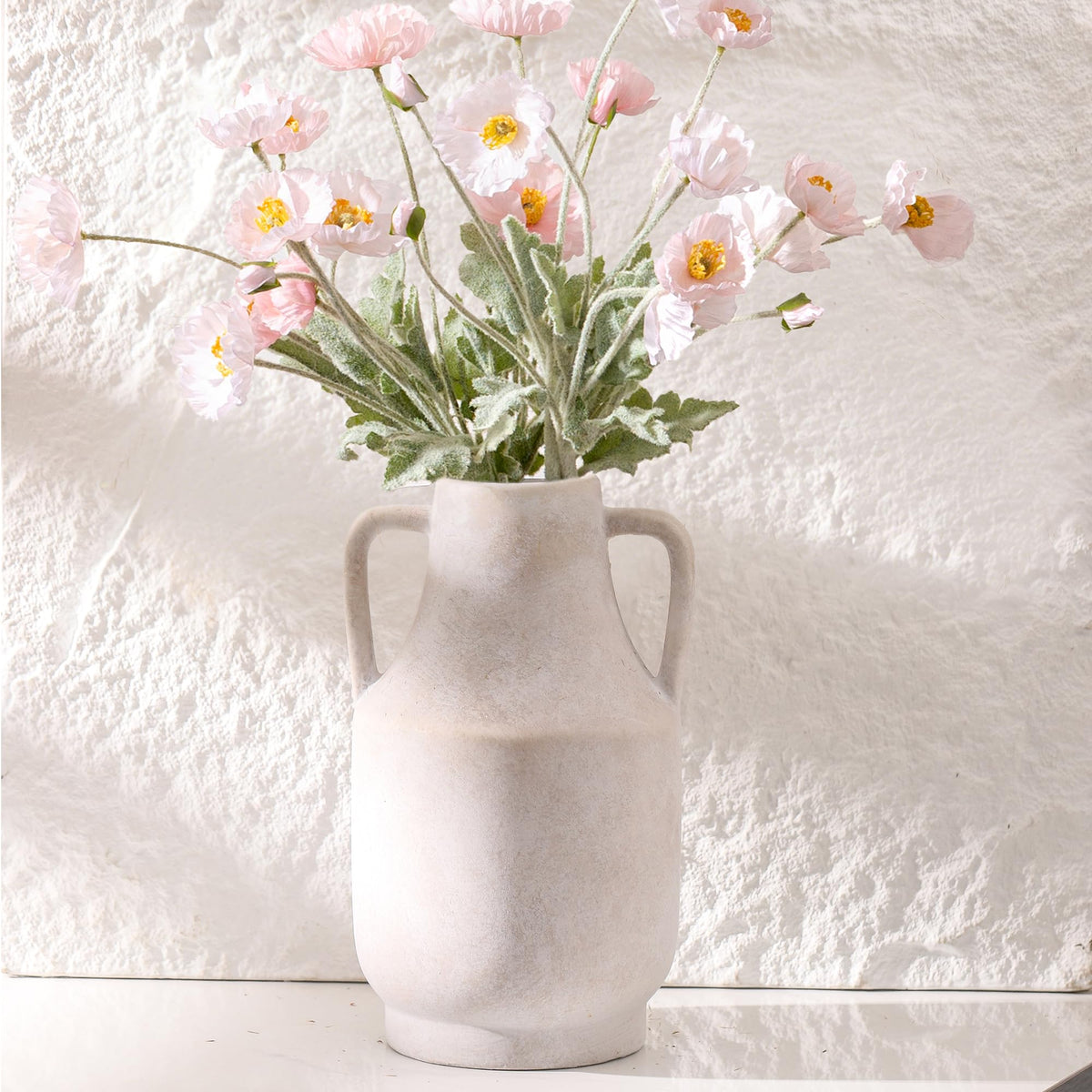 Mitt&Ditt Rustic Terracotta Ceramic Flower Vase with Handles