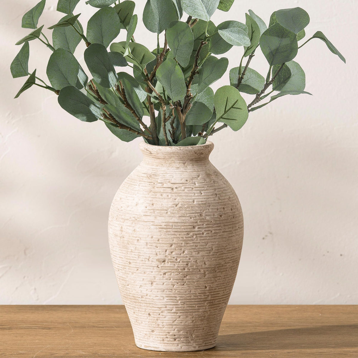 Vanselia Large Rustic Ceramic Flower Vase for Home Decor