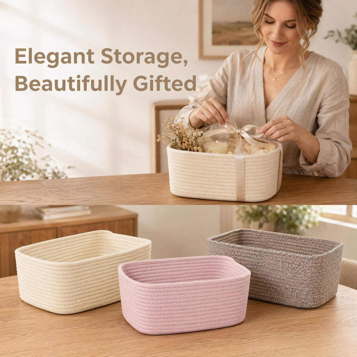Zenlyzoo Small Storage Baskets for Home Organization