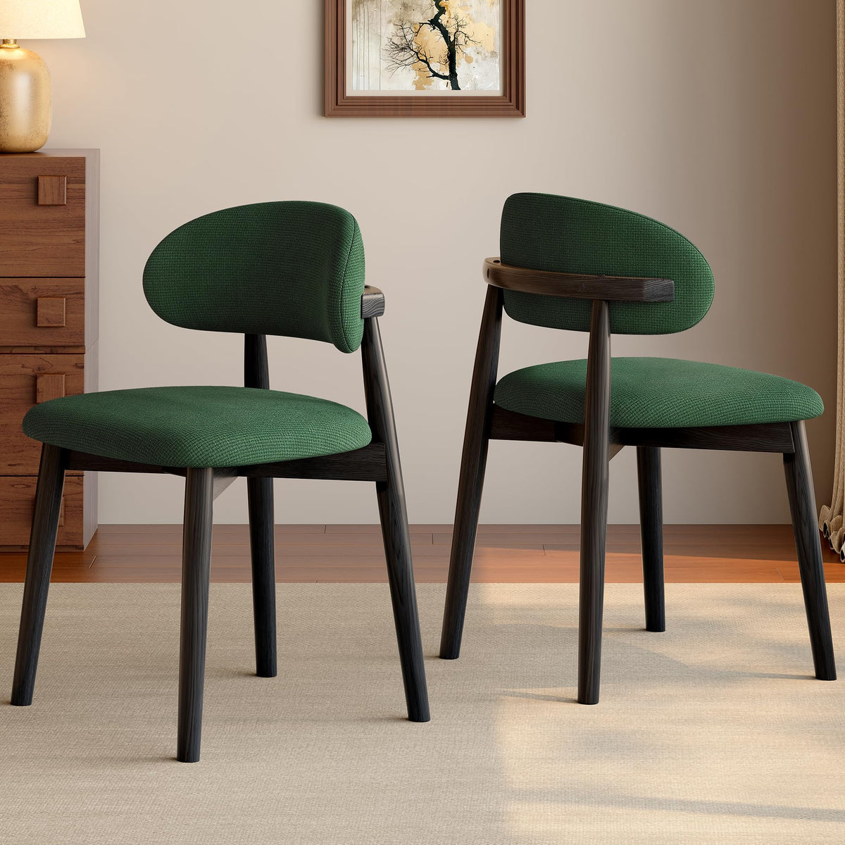 smudyizi Mid-Century Wooden Dining Chairs, Set of 4