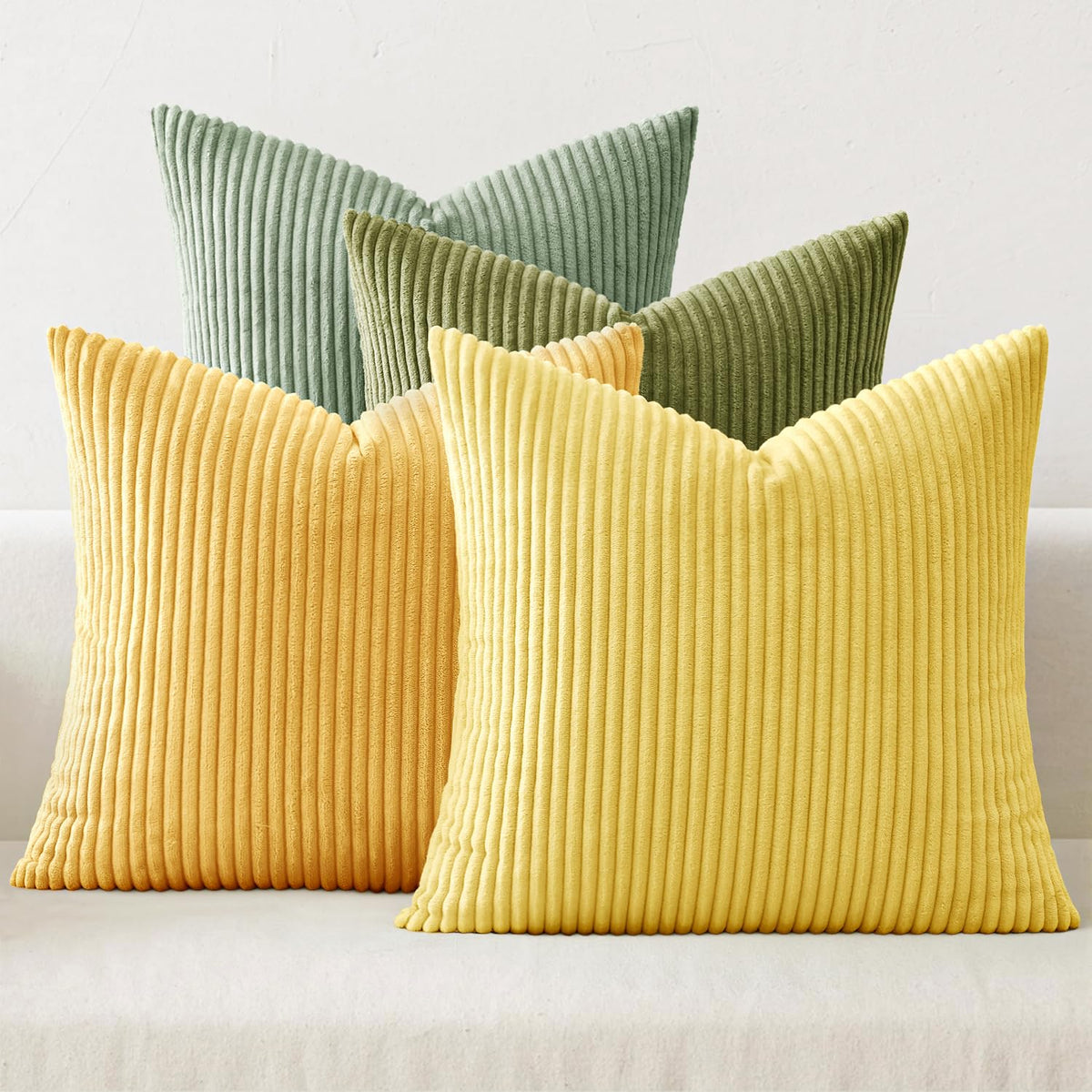 MIULEE Soft Corduroy Decorative Throw Pillow Covers, Set of 4