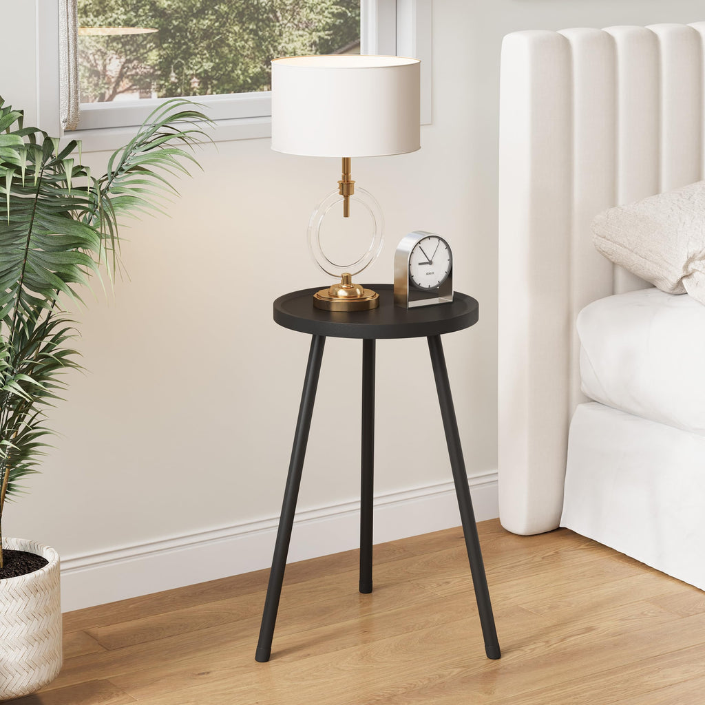 YAUKTAK Mini Round Side Table for Small Living Spaces