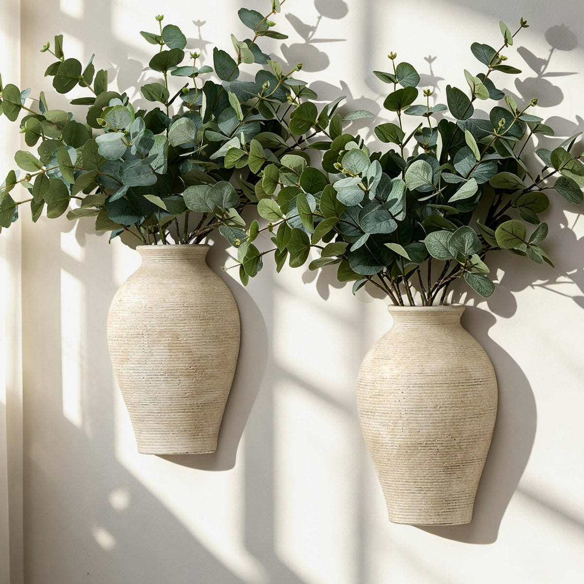 Vanselia Large Rustic Ceramic Flower Vase for Home Decor