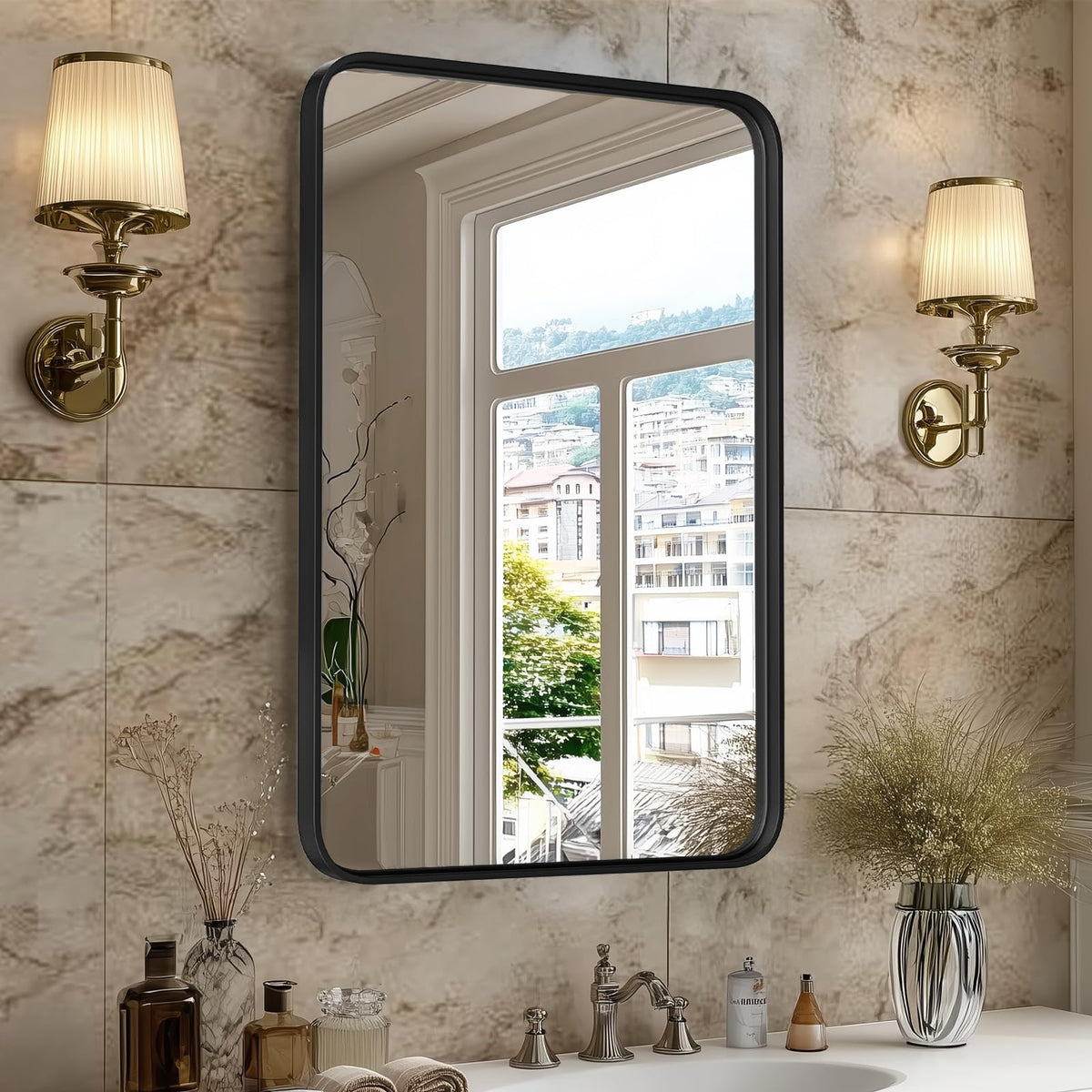 Sweetcrispy Decorative Bathroom Wall Mirror for Home Decor