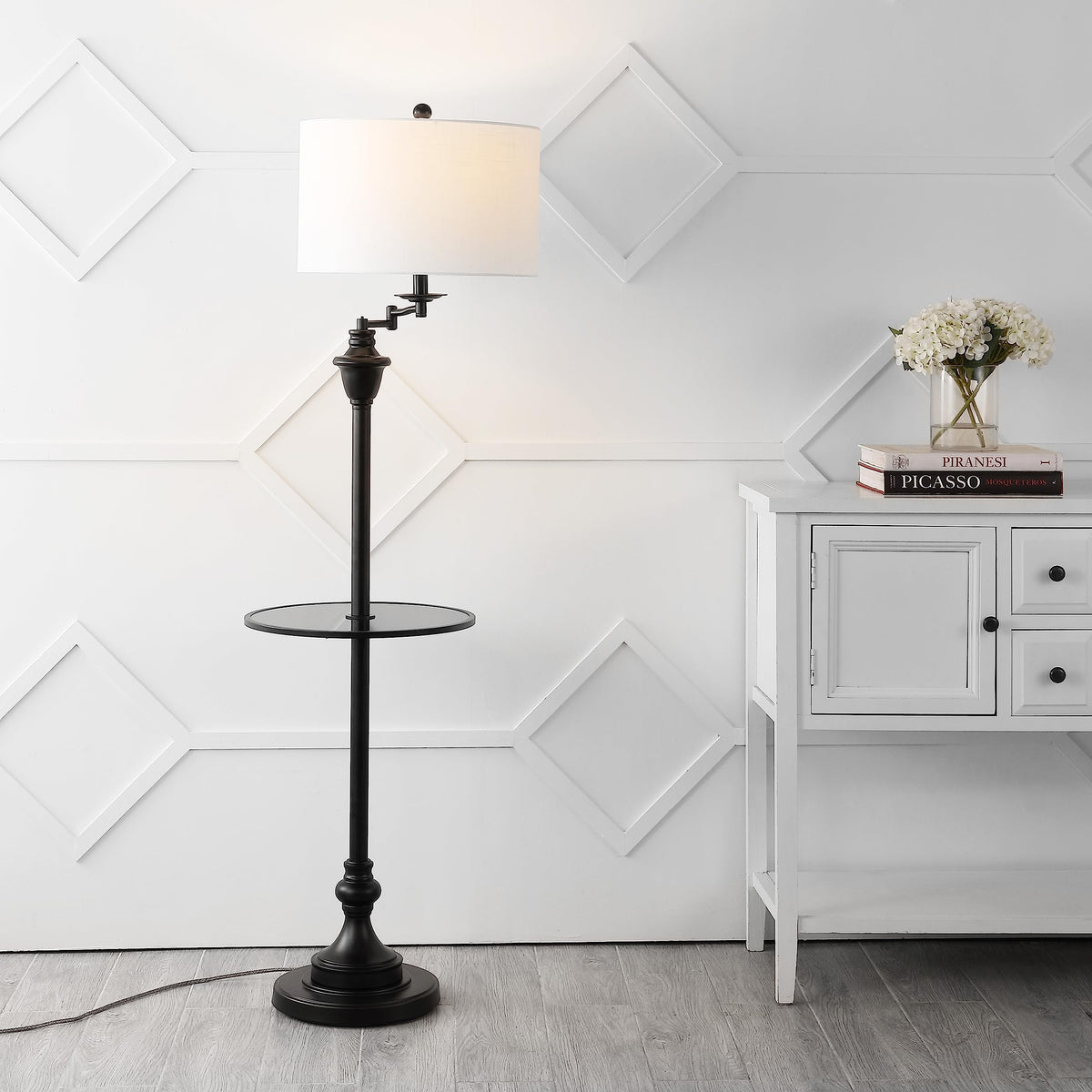 JONATHAN Y Metal & Glass LED Table and Floor Lamps