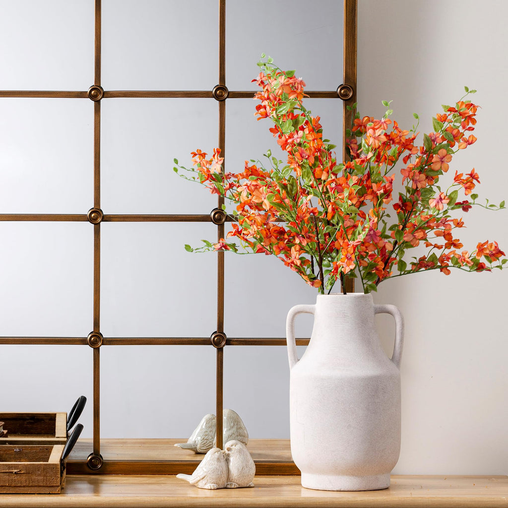 Mitt&Ditt Rustic Terracotta Ceramic Flower Vase with Handles