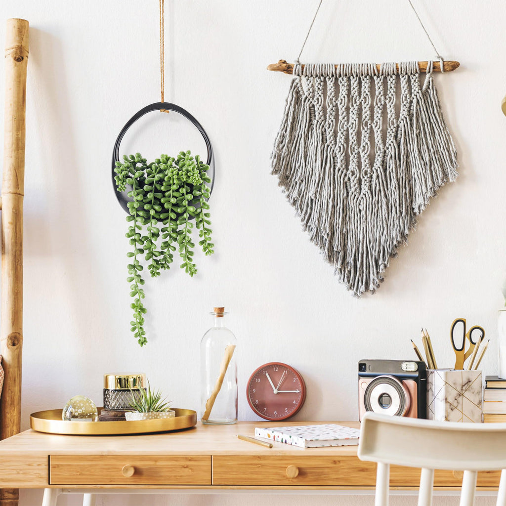 Der Rose Artificial Hanging Succulent Plants, Set of 2