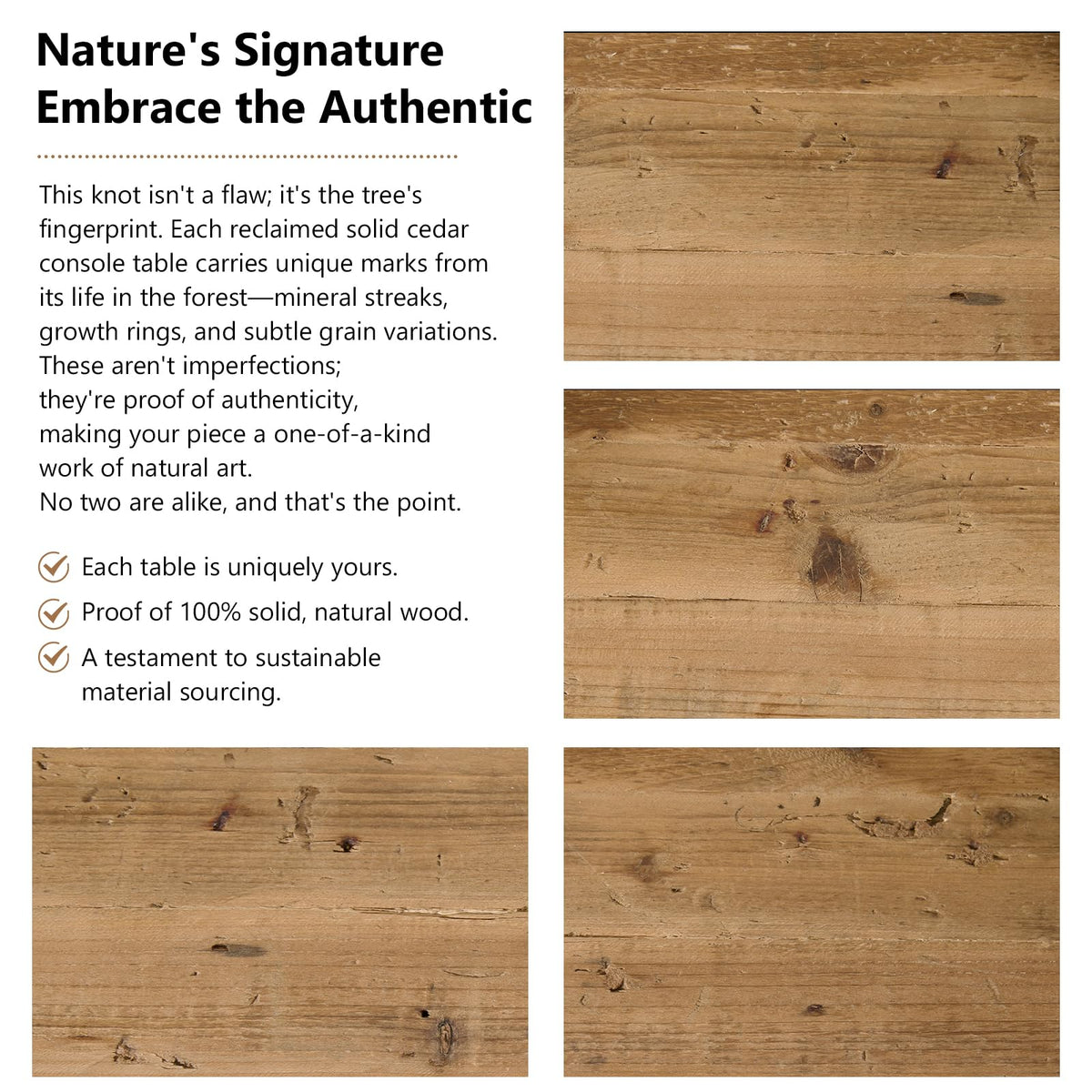 WINWY Solid Wood Console Table for Entryway & Living Room