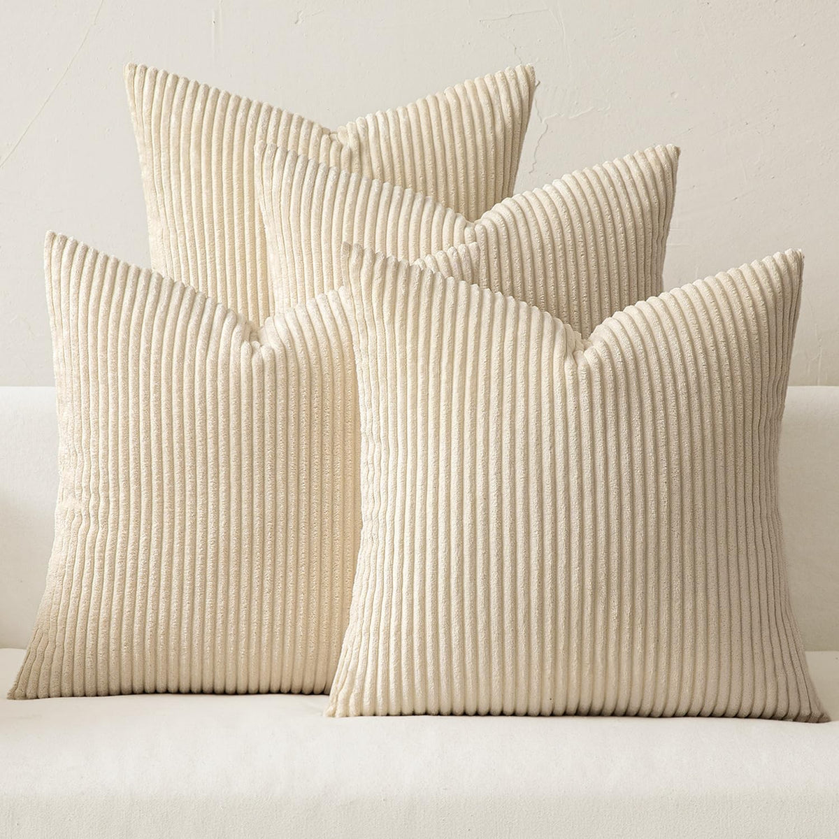 MIULEE Soft Corduroy Decorative Throw Pillow Covers, Set of 4
