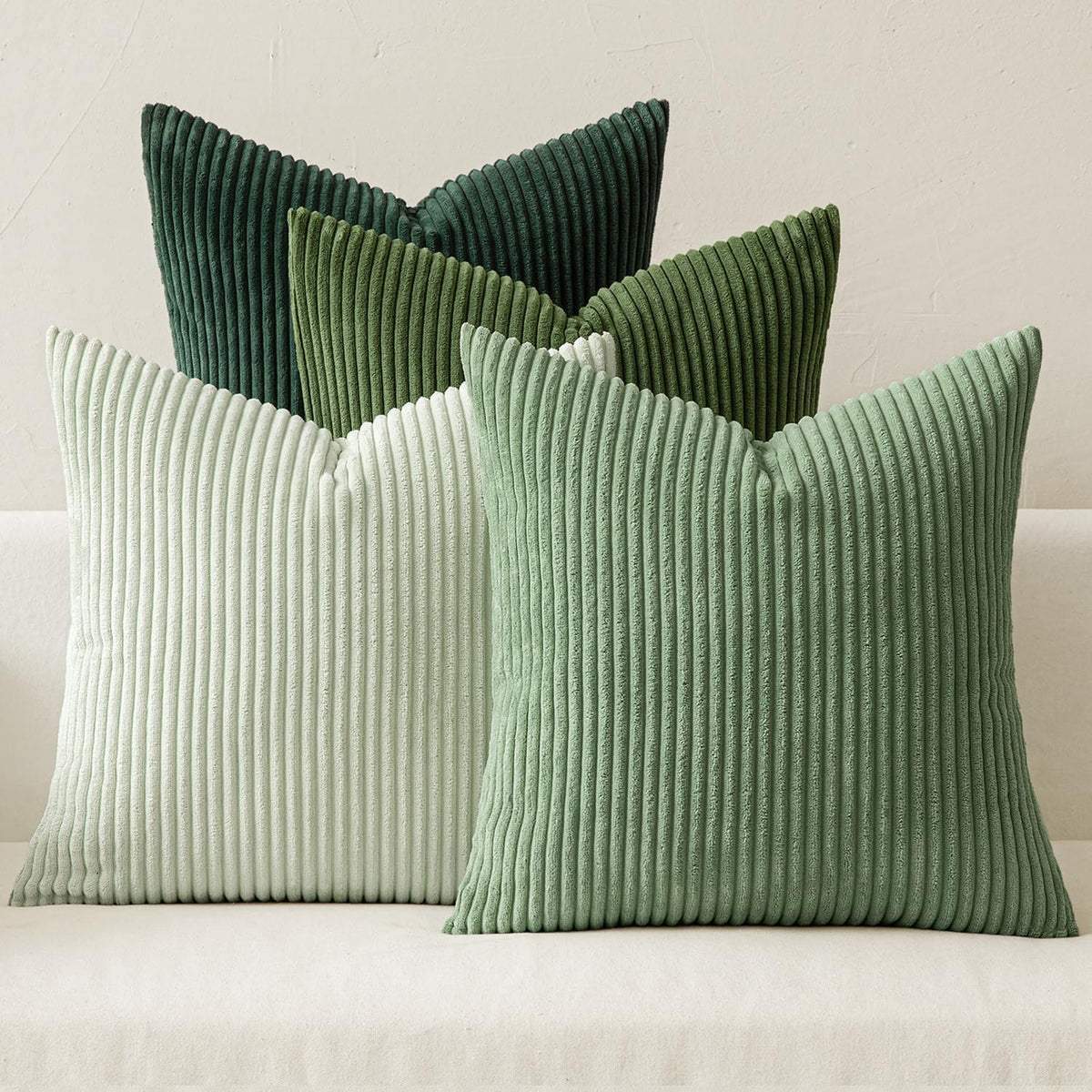 MIULEE Soft Corduroy Decorative Throw Pillow Covers, Set of 4