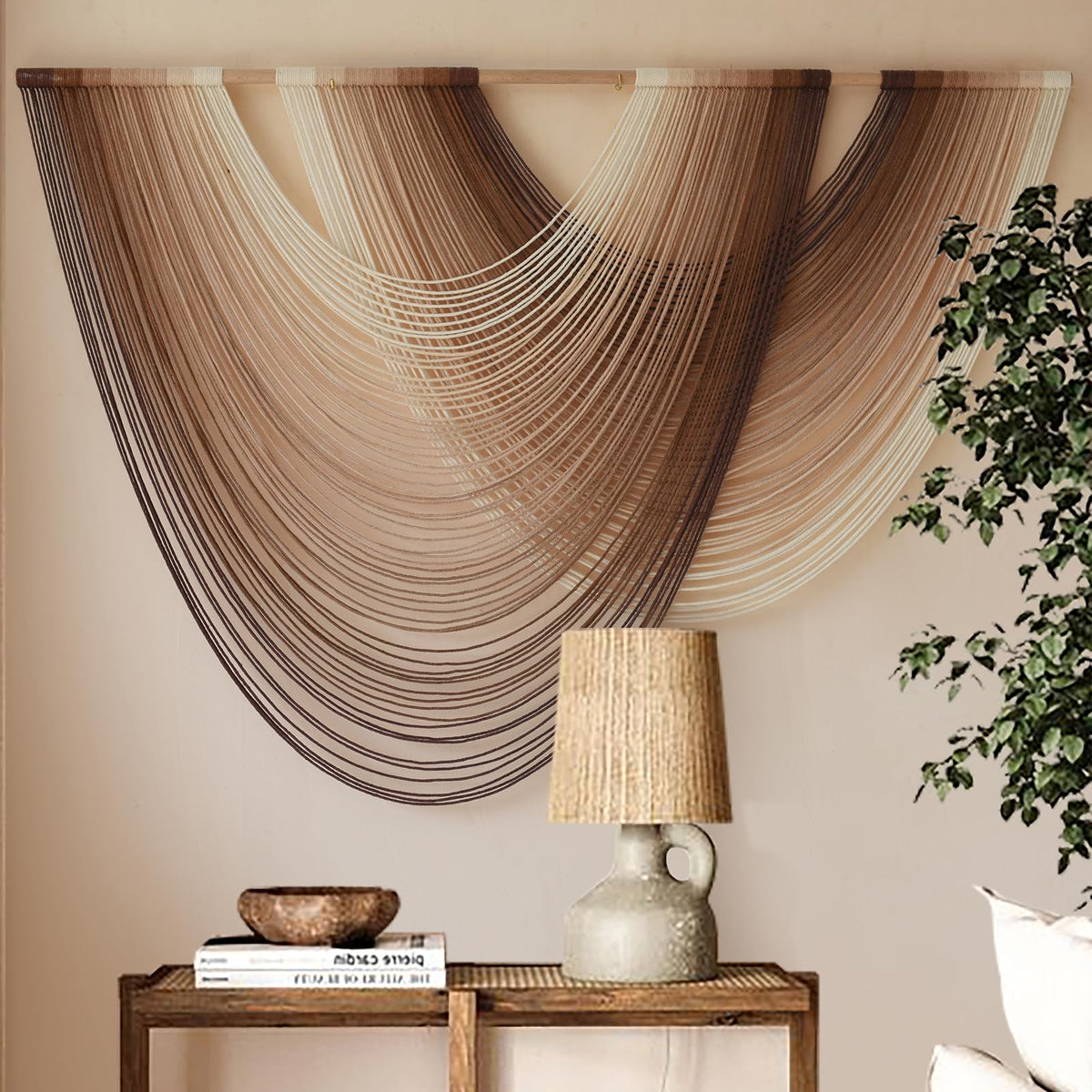 Large Dip-Dyed Macrame Wall Hanging Boho Tapestry Decor