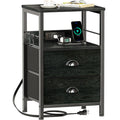 Furologee Nightstands with Charging Station, Set of 2