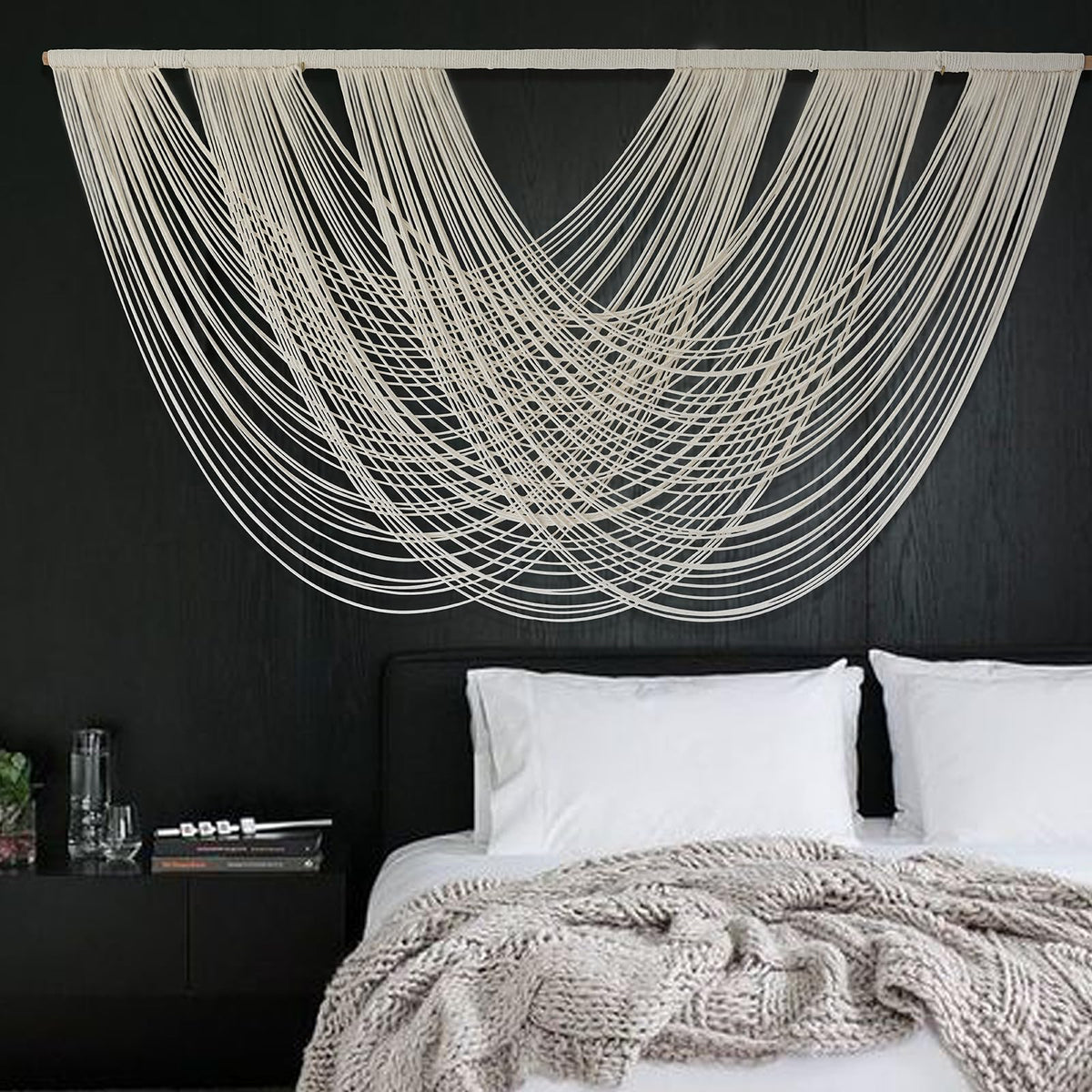 Large Dip-Dyed Macrame Wall Hanging Boho Tapestry Decor