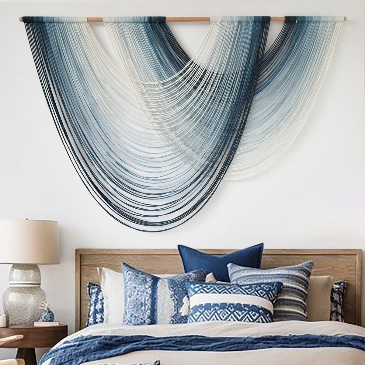 Large Dip-Dyed Macrame Wall Hanging Boho Tapestry Decor