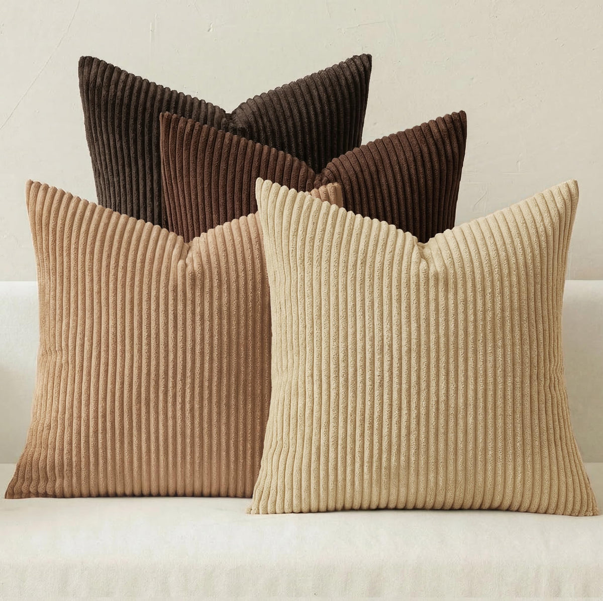 MIULEE Soft Corduroy Decorative Throw Pillow Covers, Set of 4