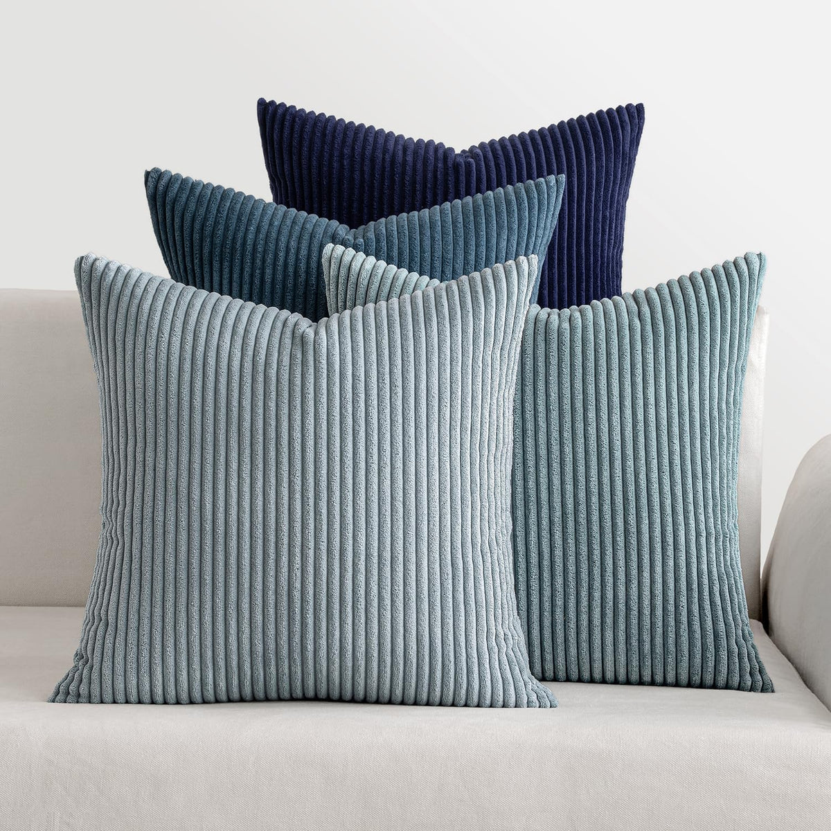 MIULEE Soft Corduroy Decorative Throw Pillow Covers, Set of 4