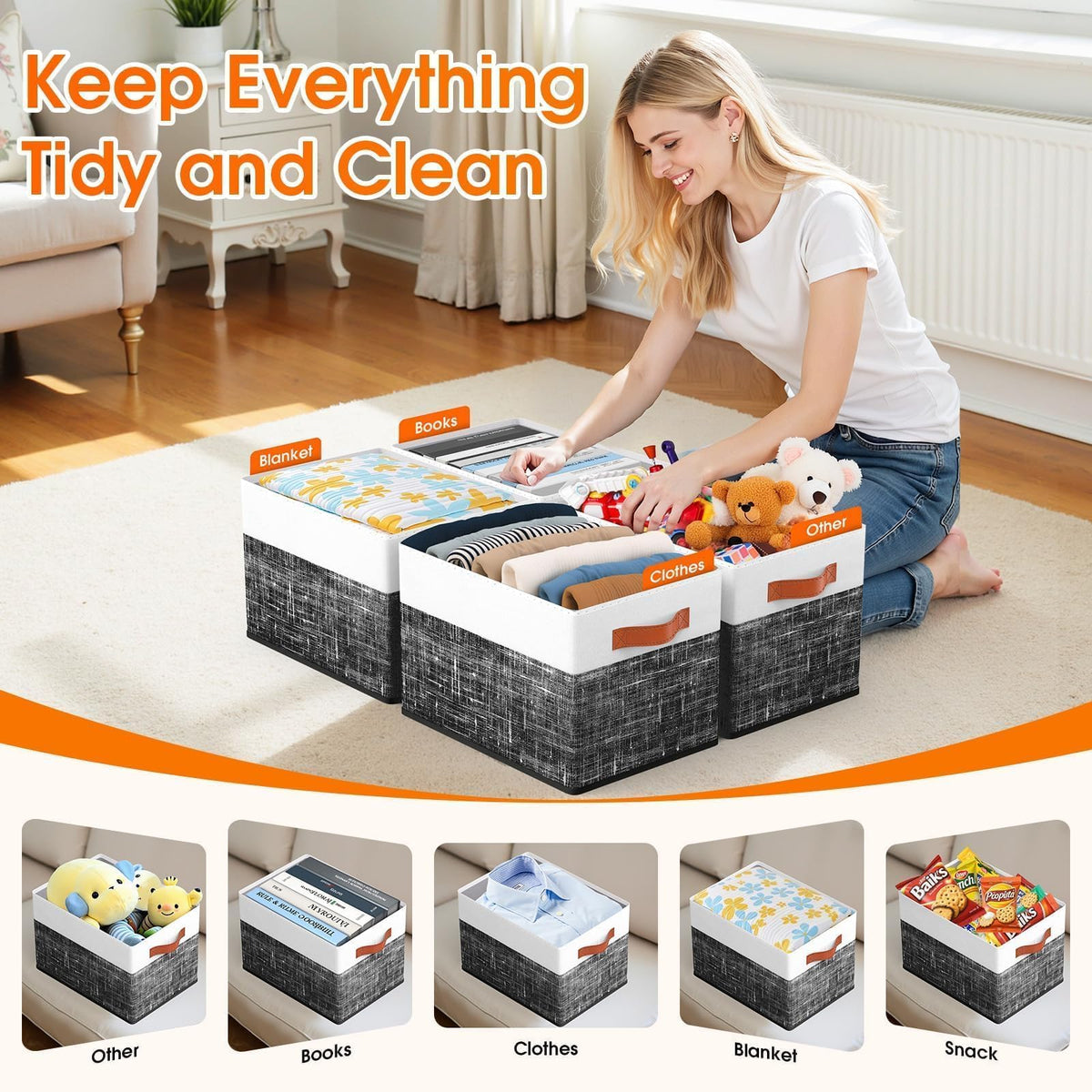 Fab Totes Storage Bins for Home & Closet Organization