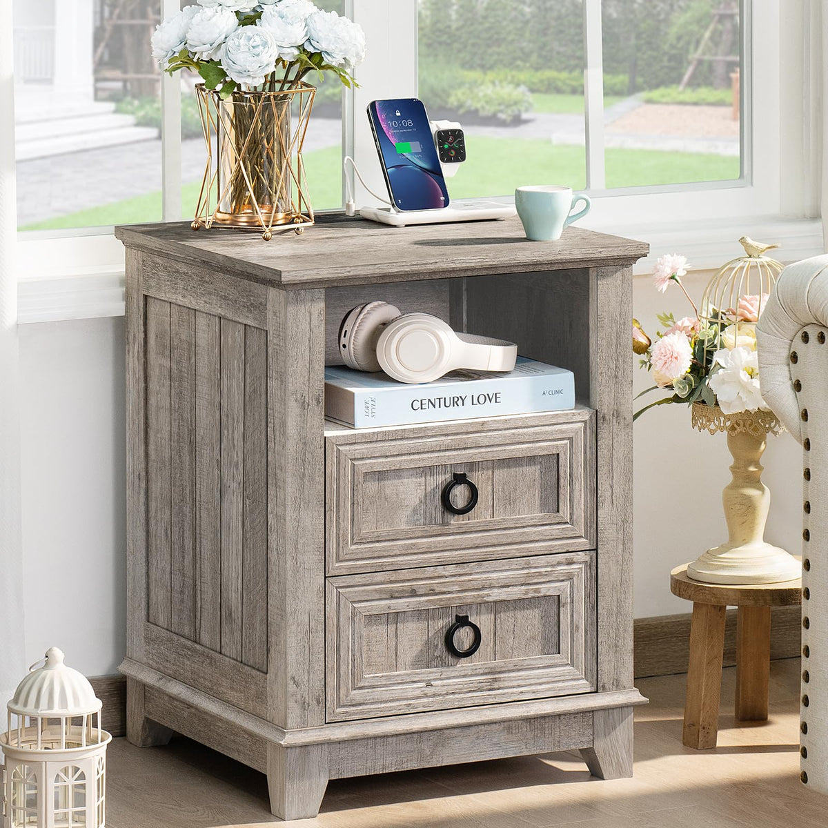 Joaxswe Nightstands with Drawers for Bedroom & Living Room