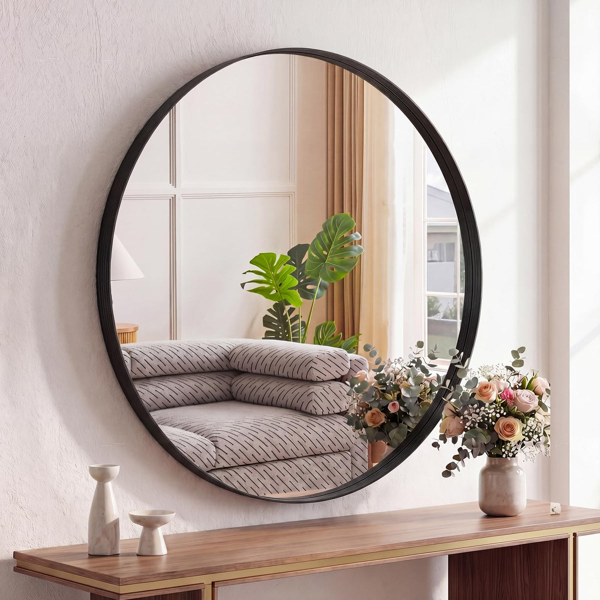 Sweetcrispy Decorative Bathroom Wall Mirror for Home Decor