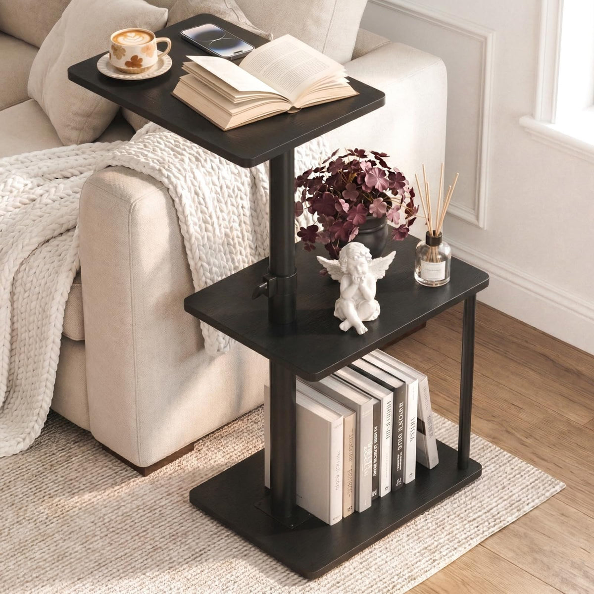 Faesun Swivel Side Table for Living Room & Bedroom