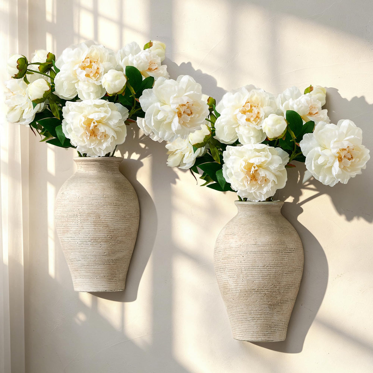 Vanselia Large Rustic Ceramic Flower Vase for Home Decor