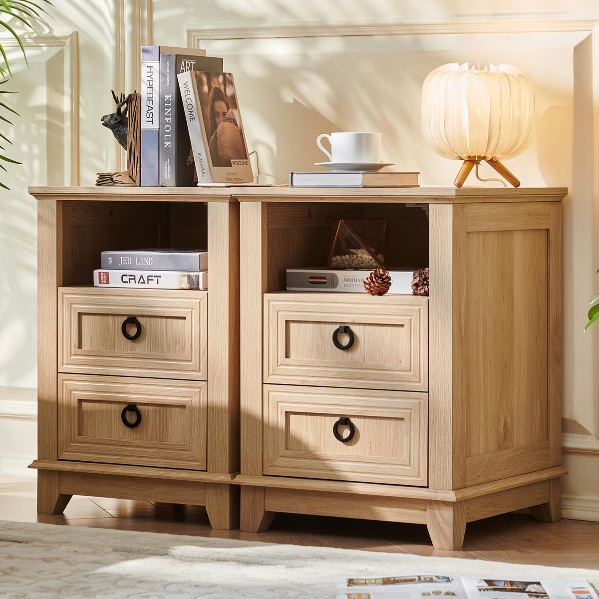 Joaxswe Nightstands with Drawers for Bedroom & Living Room