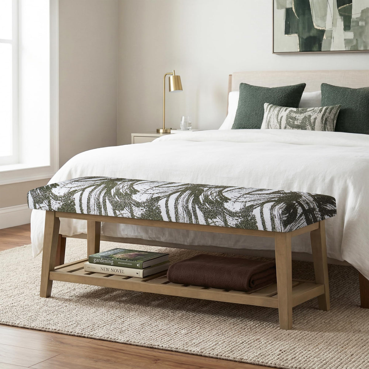 Upholstered Entryway Shoe Bench for Bedroom & Hallway