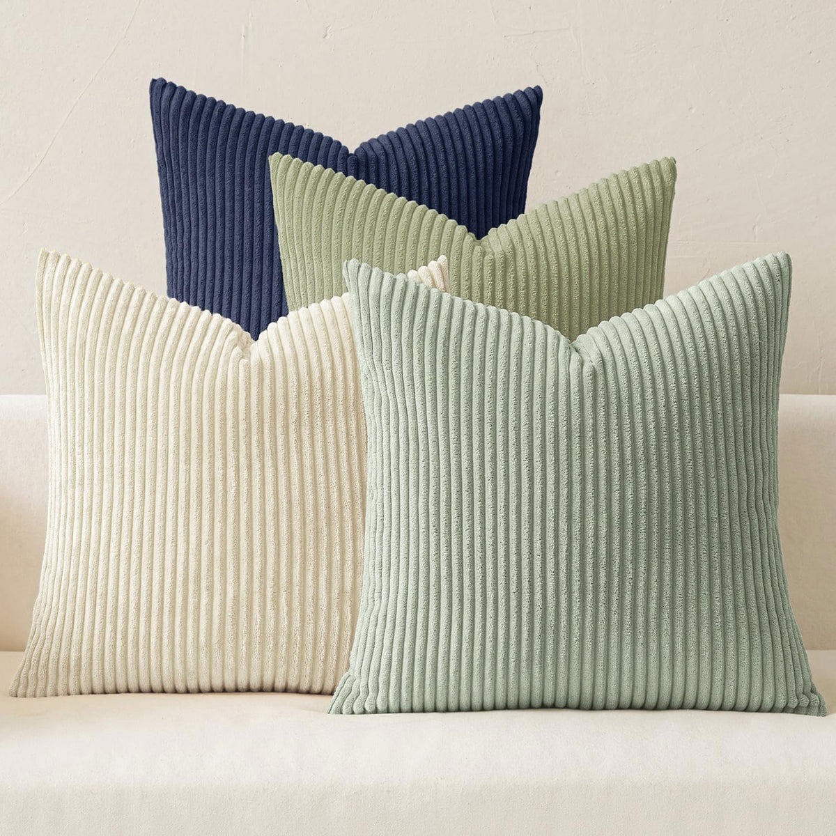 MIULEE Soft Corduroy Decorative Throw Pillow Covers, Set of 4