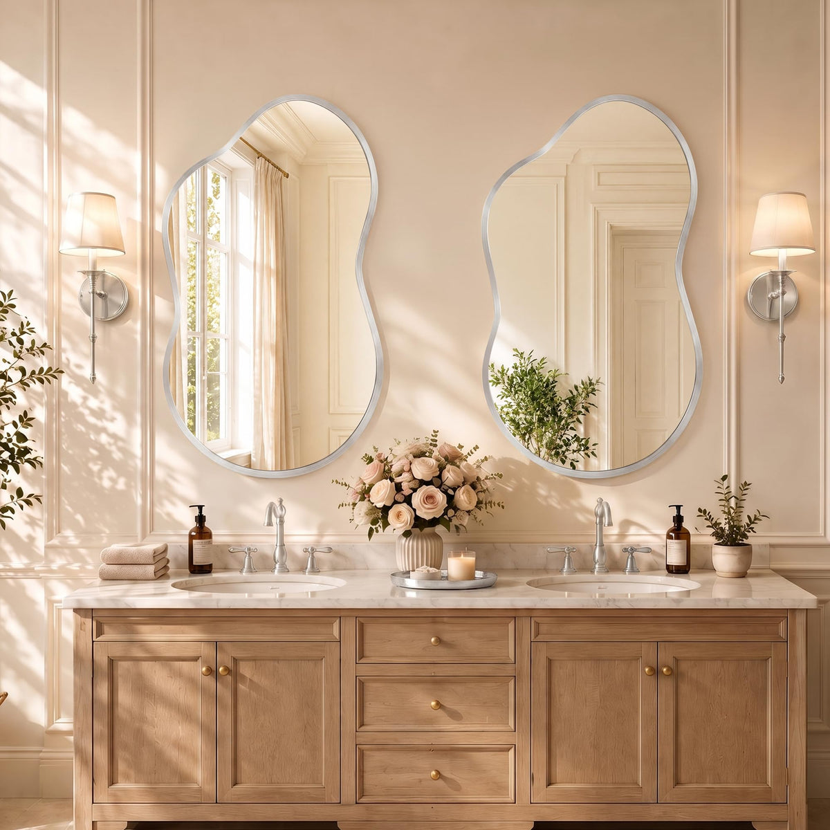 Dorlicecass Decorative Bathroom Wall Mirror for Over Sink
