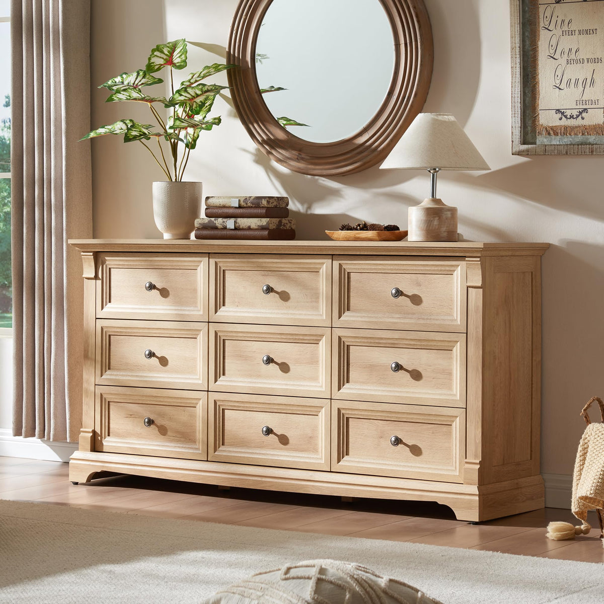 T4TREAM Farmhouse Drawer Dresser for Bedroom Storage