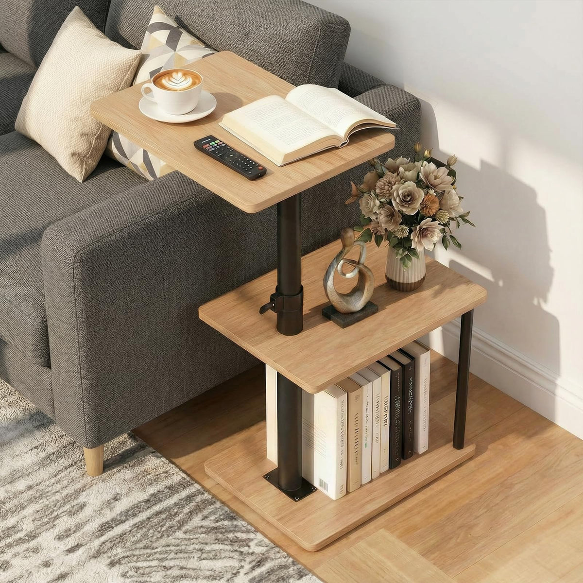 Faesun Swivel Side Table for Living Room & Bedroom