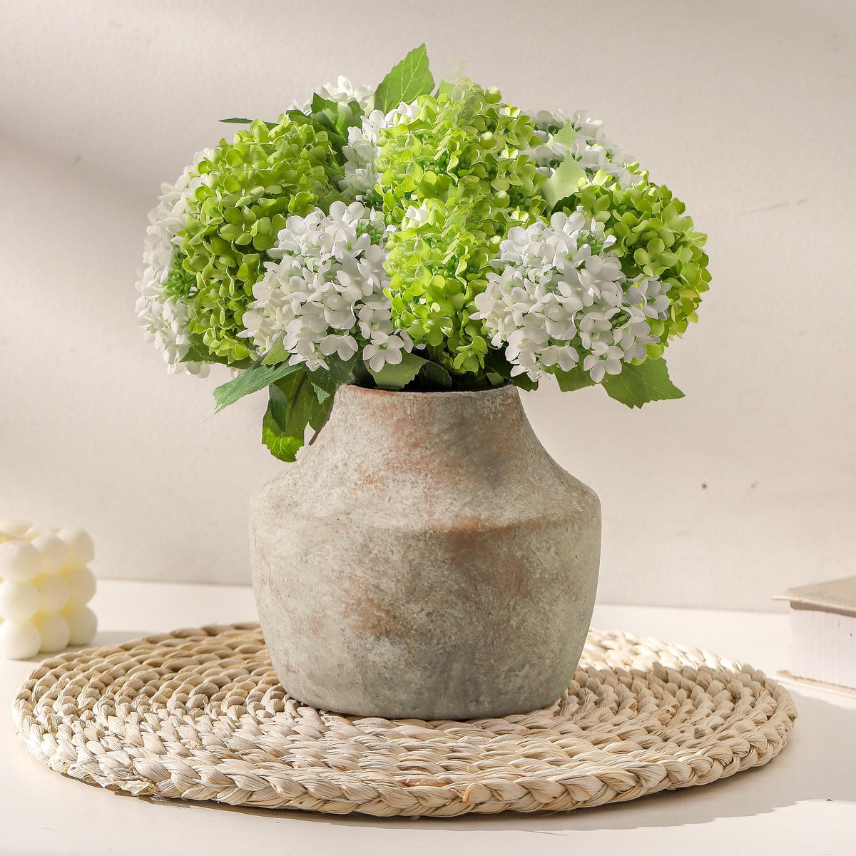Mitt&Ditt Rustic Terracotta Ceramic Flower Vase with Handles