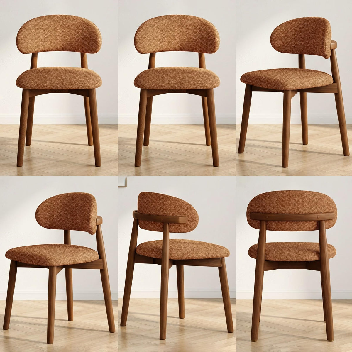 smudyizi Mid-Century Wooden Dining Chairs, Set of 4