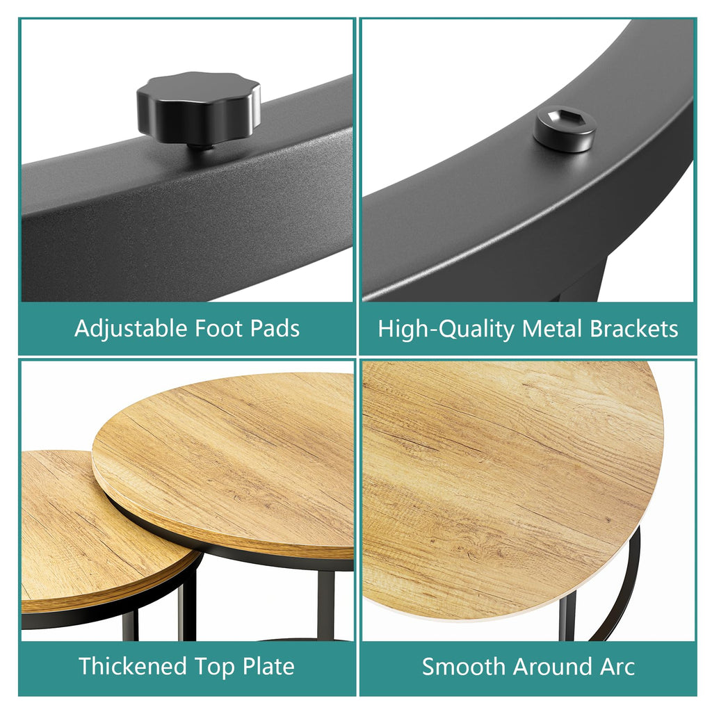 Smuxee Nesting Coffee Tables for Living Room, Set of 2