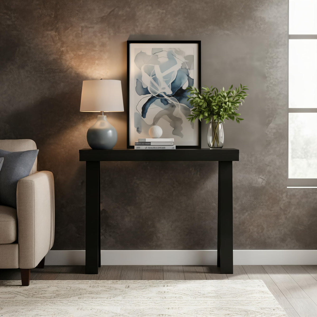 Plank+Beam Solid Wood Console Table for Entryway Decor