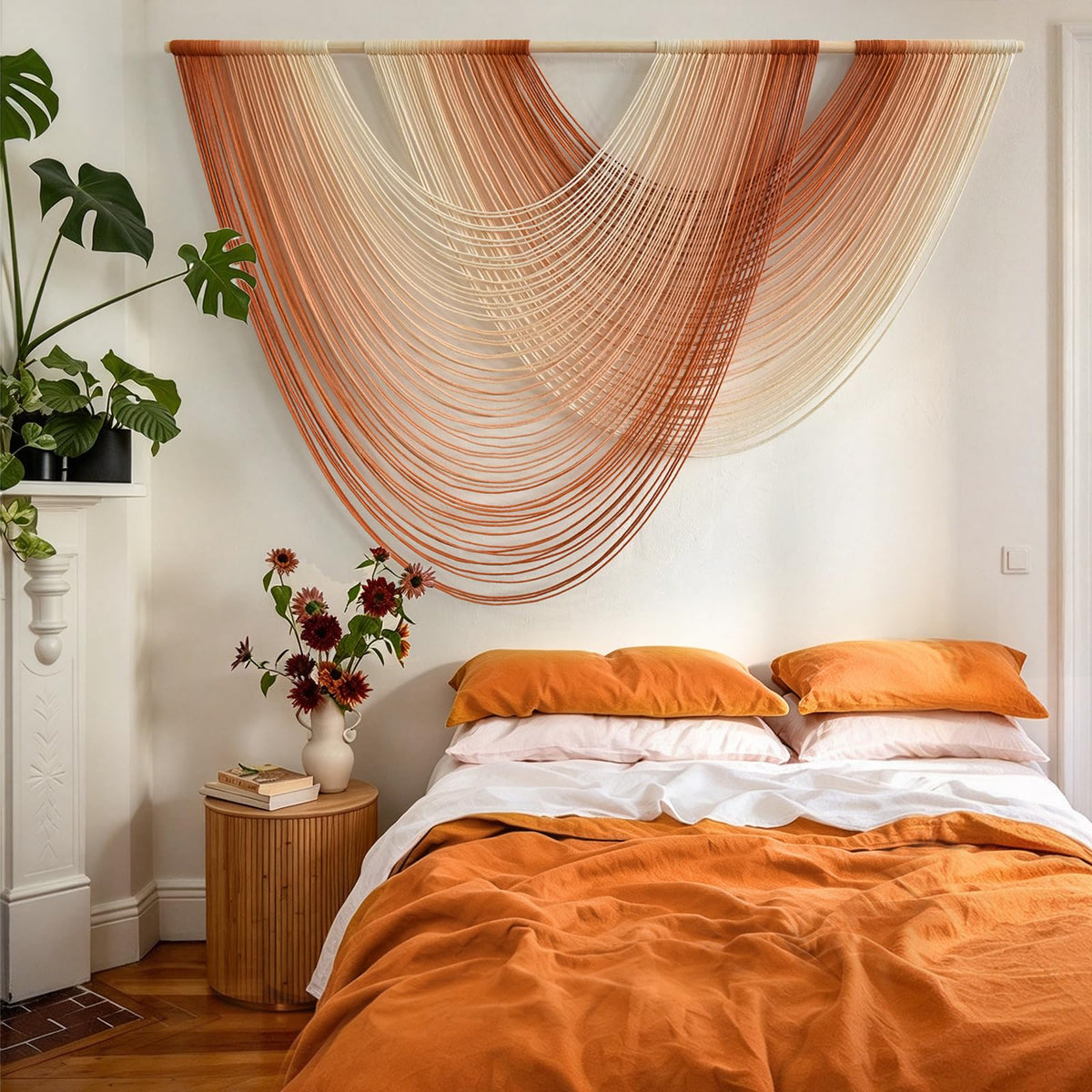 Large Dip-Dyed Macrame Wall Hanging Boho Tapestry Decor
