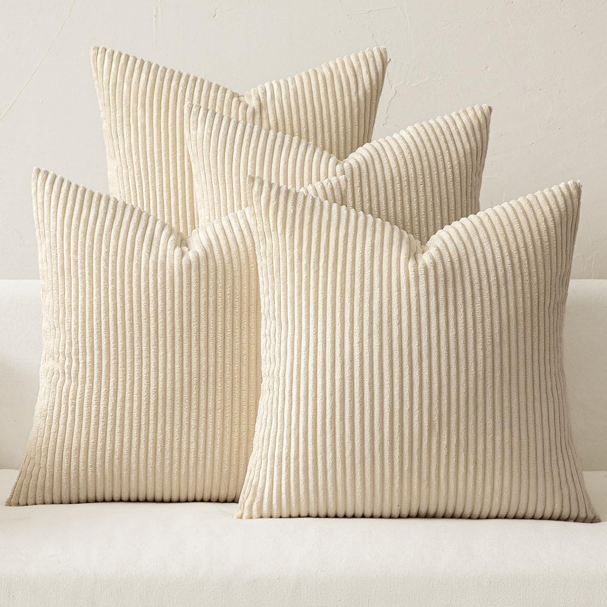 MIULEE Soft Corduroy Decorative Throw Pillow Covers, Set of 4