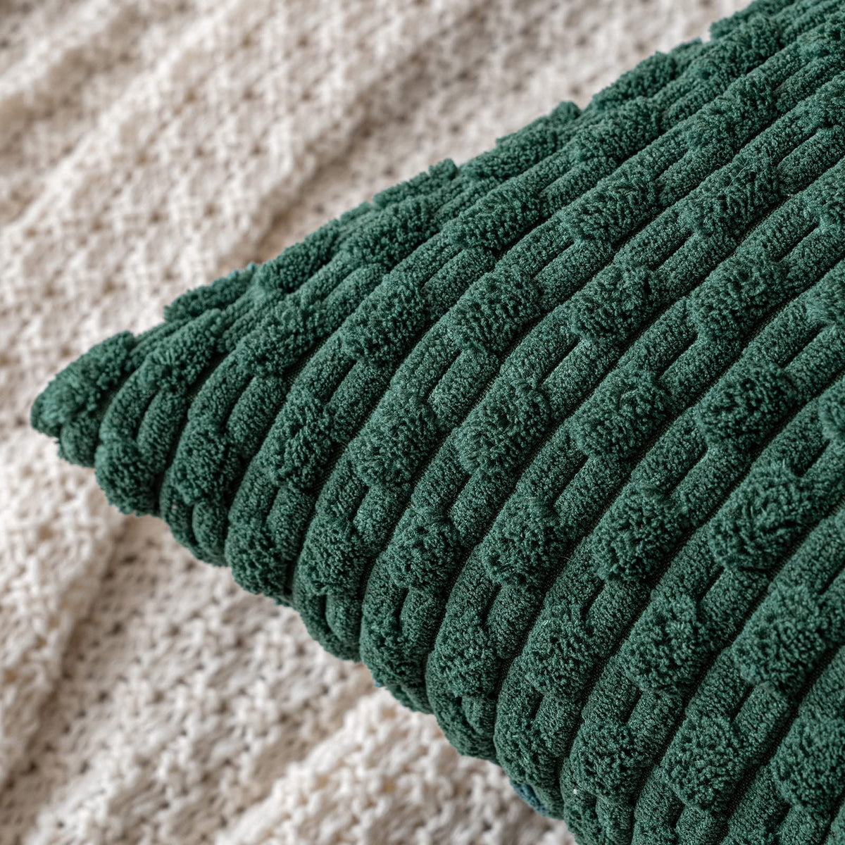 MIULEE Striped Corduroy Throw Pillow Covers, Set of 2