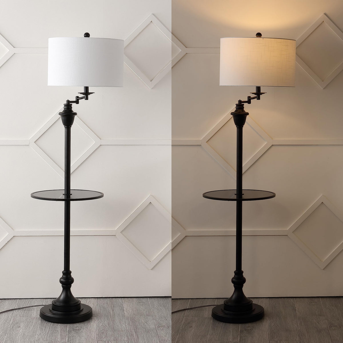 JONATHAN Y Metal & Glass LED Table and Floor Lamps