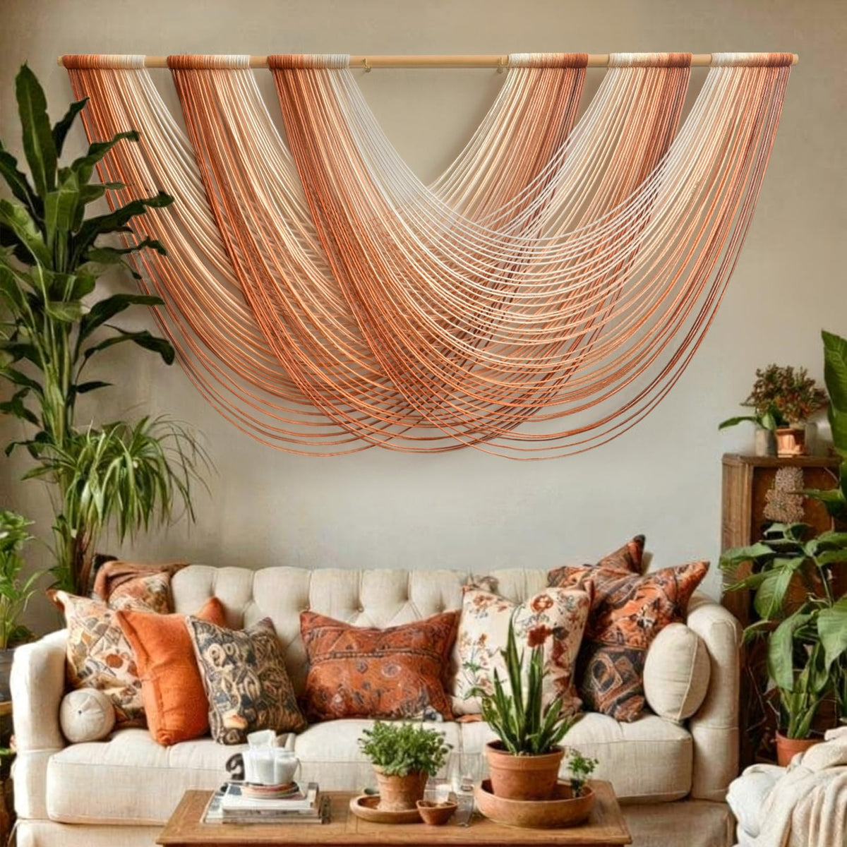 Large Dip-Dyed Macrame Wall Hanging Boho Tapestry Decor