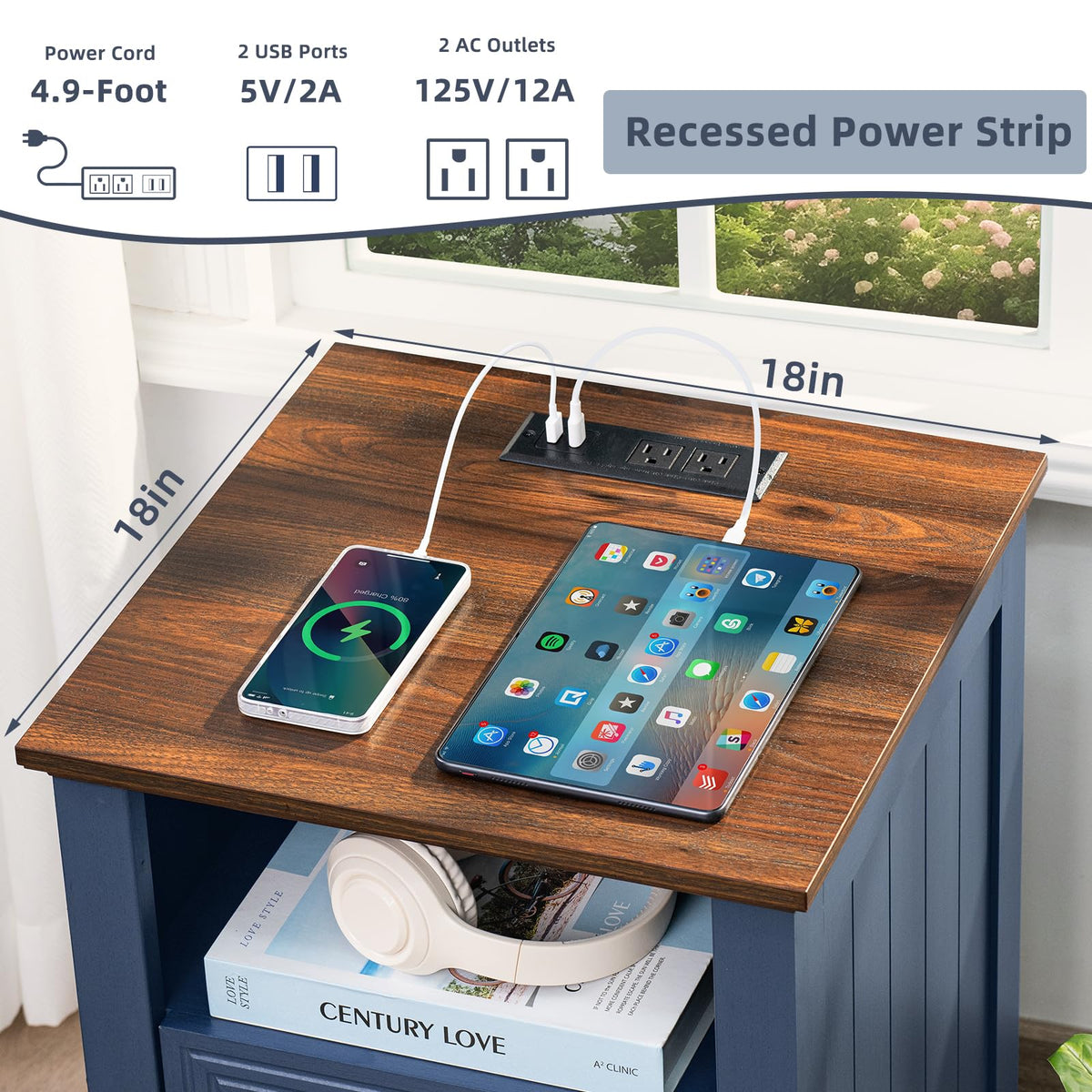 Joaxswe Nightstands with Drawers for Bedroom & Living Room